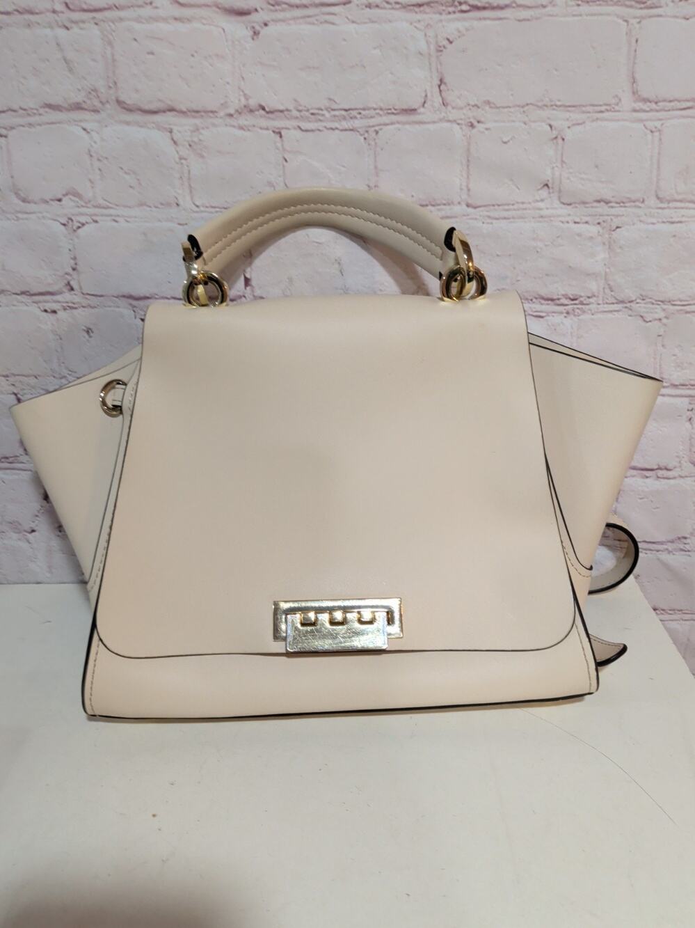 Zac Posen Eartha Convertible Satchel Bag Crossbody, Backpack Cream Ivory